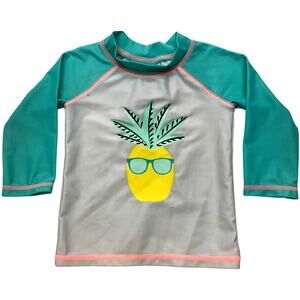 Cat & Jack Baby 9-12M Pineapple Beach Pool Rash Guard Sun Swim Shirt